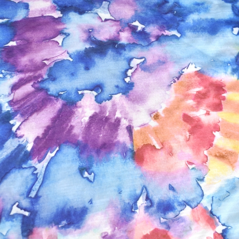 Factory Direct Sales breathable and Imitation hemp slub 100% polyester single Jersey knitted printed Fabric for dress