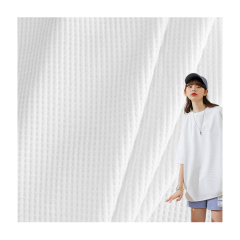 shaoxing textile plain dyed 60% cotton 40% polyester waffle knitted stock fabric for sweater 200cm