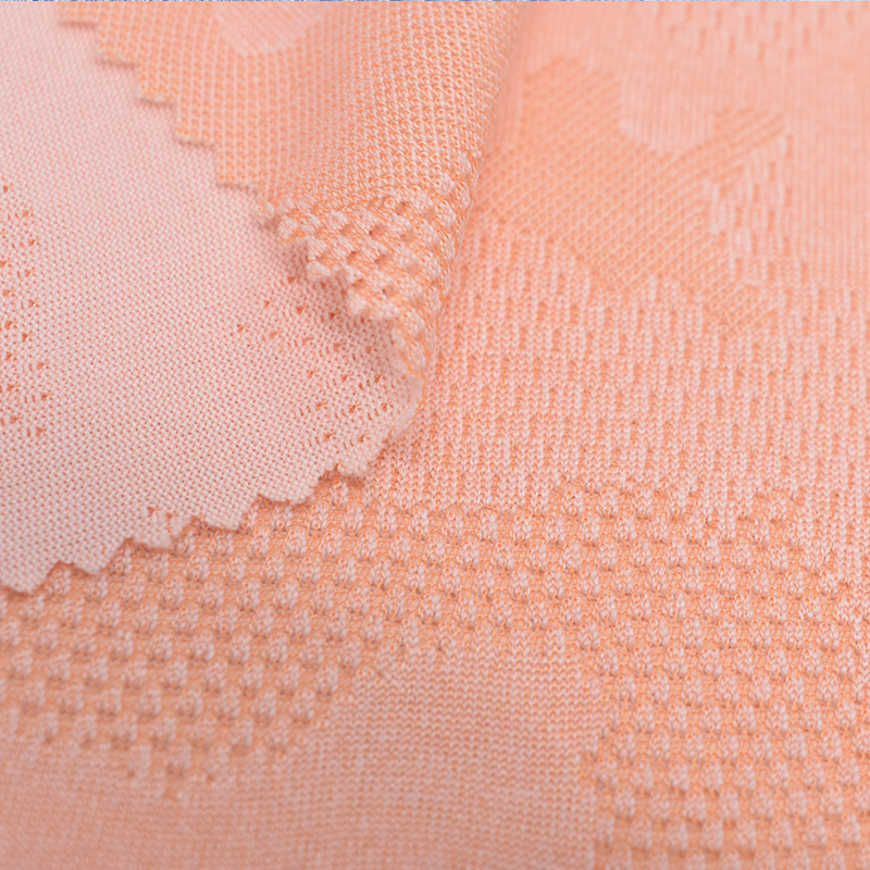 Breathable quick drying Single sided polyester stretch knitted jacquard mesh spandex fabric for T-shirt