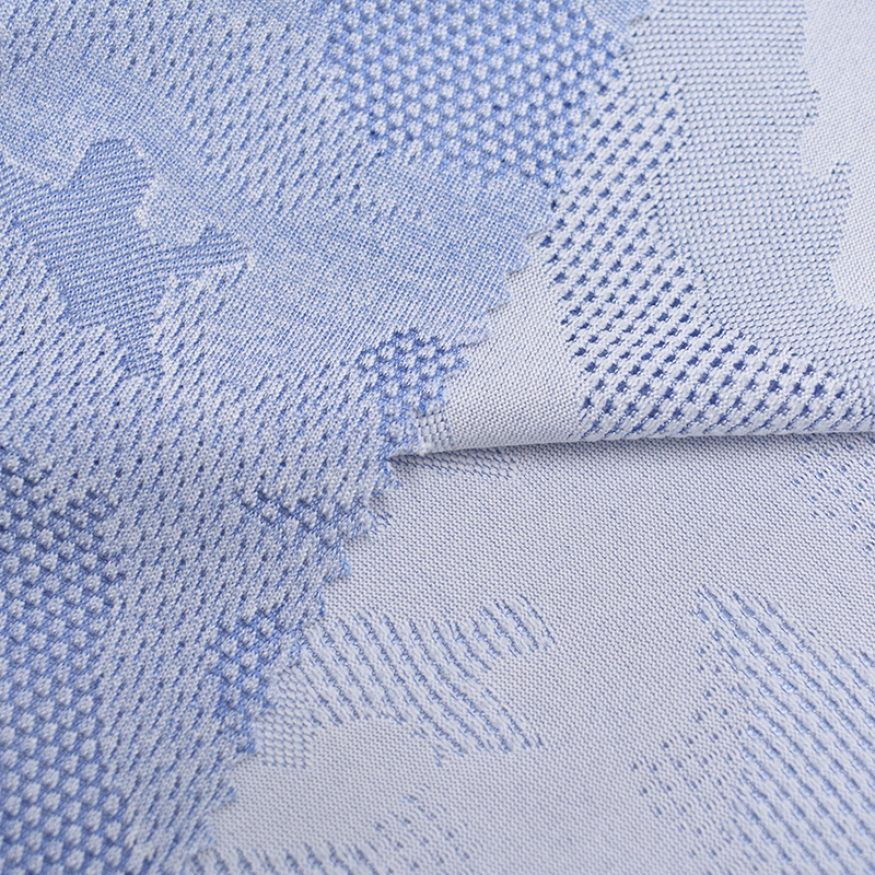Breathable quick drying Single sided polyester stretch knitted jacquard mesh spandex fabric for T-shirt