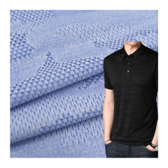 Breathable quick drying Single sided polyester stretch knitted jacquard mesh spandex fabric for T-shirt