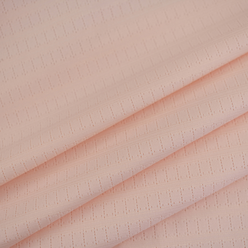 High quality horizontal stripe 90% nylon 10% spandex good stretch single jacquard knitted fabric for sports t-shirt