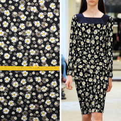 New fashion daisy 200g rayon knitting inkjet 58'' spandex digital printing fabric for garment