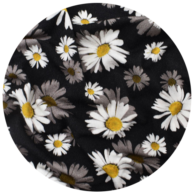 New fashion daisy 200g rayon knitting inkjet 58'' spandex digital printing fabric for garment