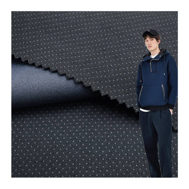 Double side different colors Cationic polyester jacquard space scuba knit fabric for Jacket