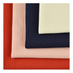 Textile manufacturers 40S Anti pilling solid colors 100% polyester cotton like waffle fabric for home wear