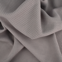 2*2 solid dyed polyester waffle imitation cotton knit fabric for hoodie