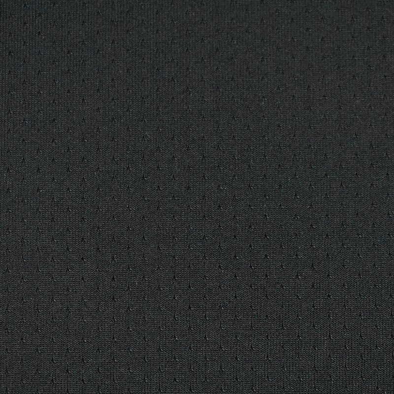 Ready goods high standard yarn dyed black color fastness polyester spandex mesh jacquard fabric for T-shirt sportswear