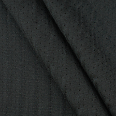 Ready goods high standard yarn dyed black color fastness polyester spandex mesh jacquard fabric for T-shirt sportswear
