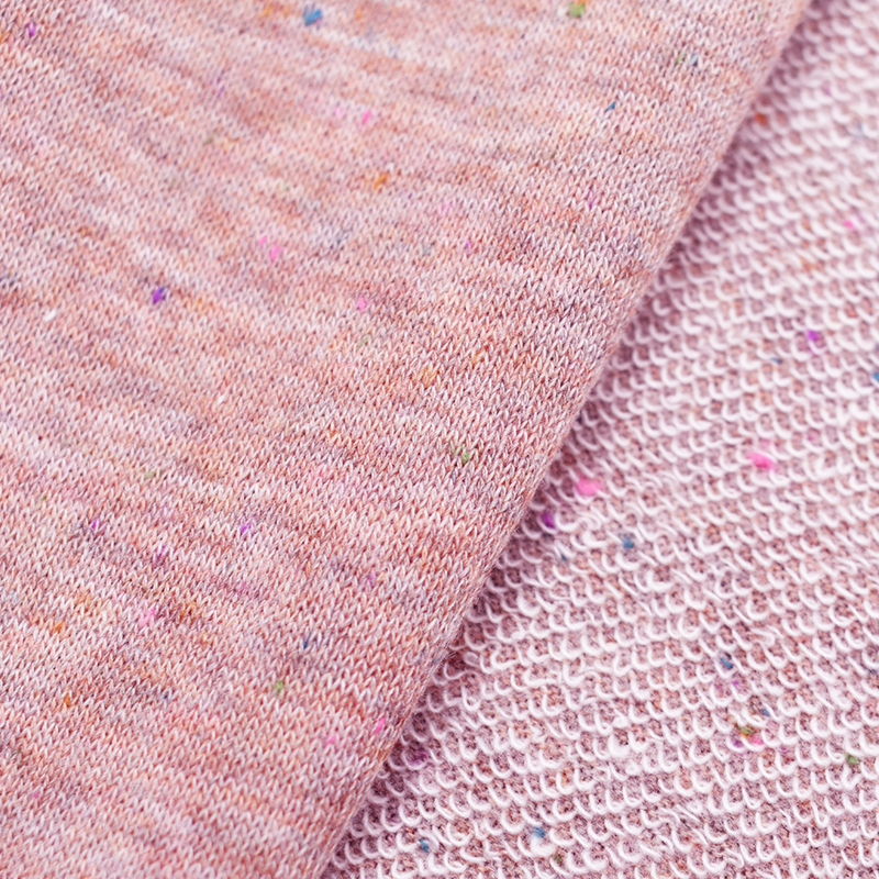Textile manufacturers TC french terry colored dot cotton polyester knit fabric for sweaters and hoodie