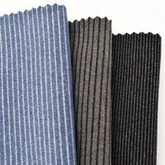 Warm winter stripe double sided knitted spandex Cationic polyester brushed fleece fabric for warmth thermal underwear