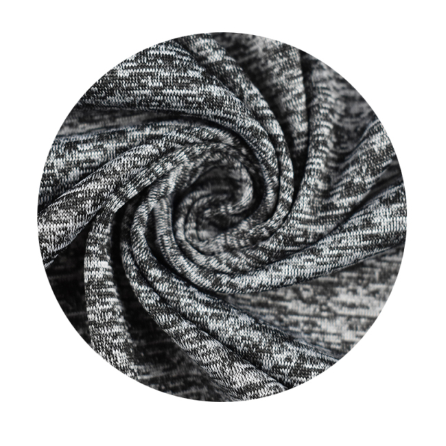 New arrivals yoga wear fabric yarn dyed grey M09 cationic spandex fabric single jersey dry-fit