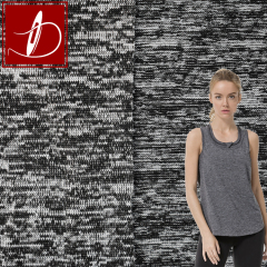 New arrivals yoga wear fabric yarn dyed grey M09 cationic spandex fabric single jersey dry-fit