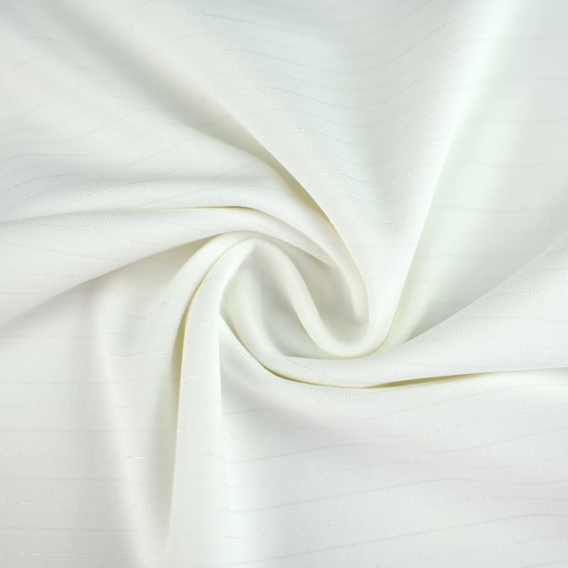 High stretch 85 nylon 15 spandex lycra stripe knitted single jacquard fabric for T-shirt 170gsm