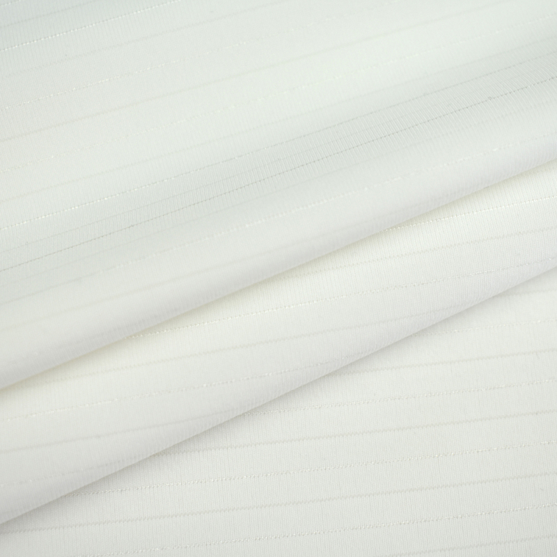 High stretch 85 nylon 15 spandex lycra stripe knitted single jacquard fabric for T-shirt 170gsm