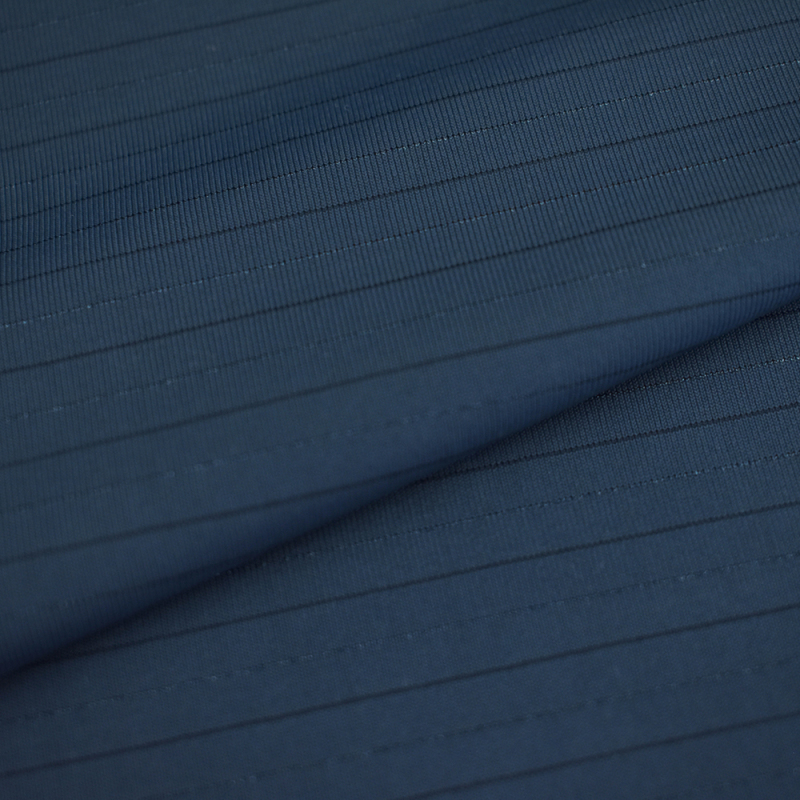 High stretch 85 nylon 15 spandex lycra stripe knitted single jacquard fabric for T-shirt 170gsm