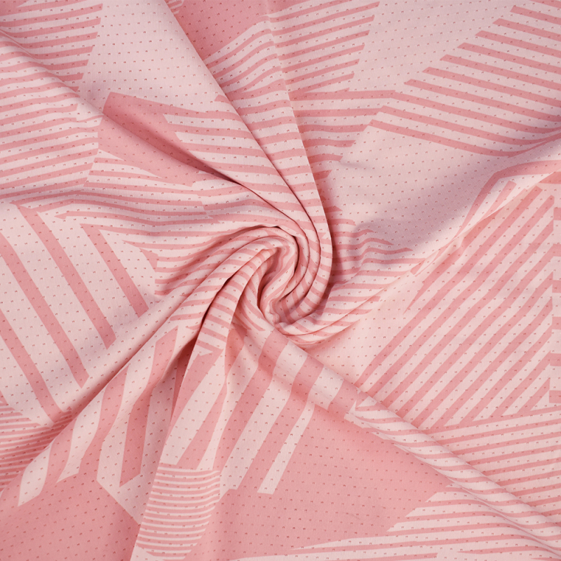 High elasticity cool feeling printed single jacquard mesh nylon fabric spandex for T-shirt 150gsm