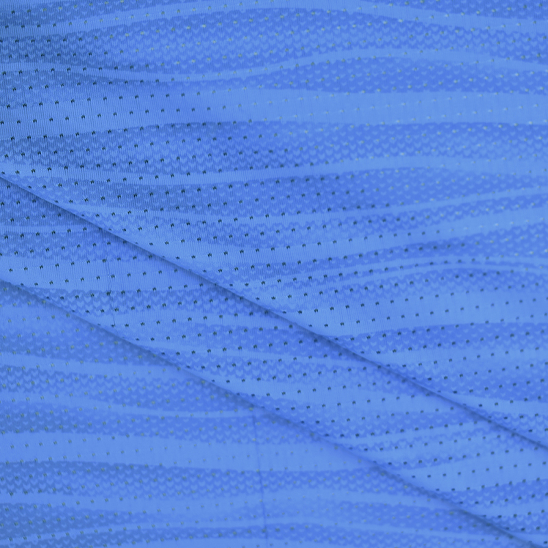 High elasticity cool feeling printed single jacquard mesh nylon fabric spandex for T-shirt 150gsm