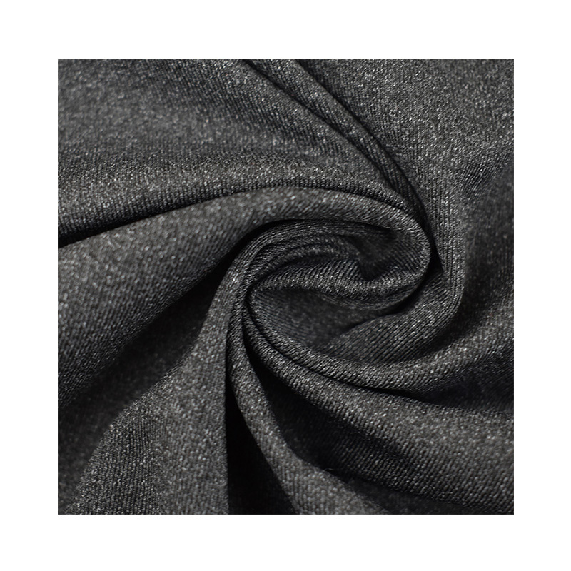 Wholesale quick dry yarn dyed dark gray cationic polyester spandex knitted jersey fabric for sportswear