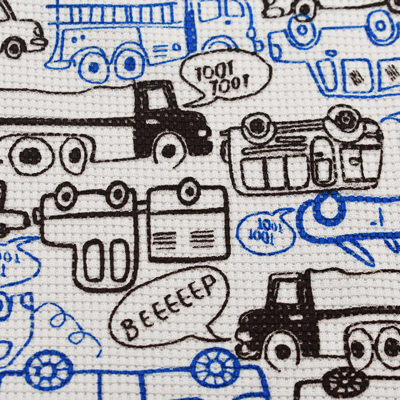 Multicolor high fashion Quick-dry dyeing printed polyester waffle knitted fabric for T-shirt