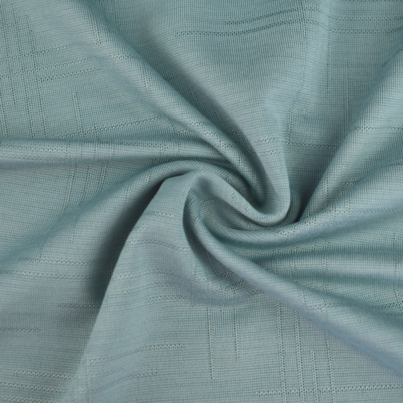 Good quality nylon polyester Cationic stretch single jacquard knitted fabric spandex for T-shirt 170gsm