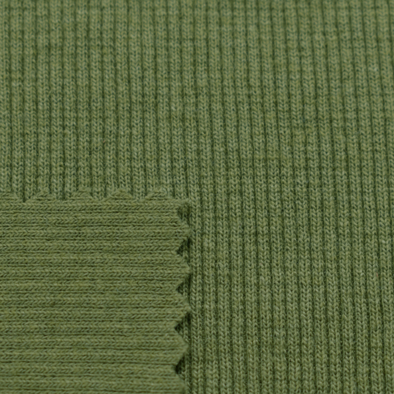 High elasticity cotton polyester 60/40 thick 2X2 CVC rib knit fabric stretch for cuff