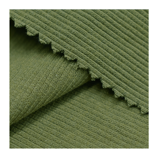 High elasticity cotton polyester 60/40 thick 2X2 CVC rib knit fabric stretch for cuff