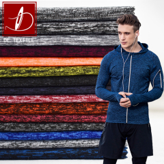 High quality autumn sports wear fabric cationic polyester spandex brushed for thermal underwear yogawear