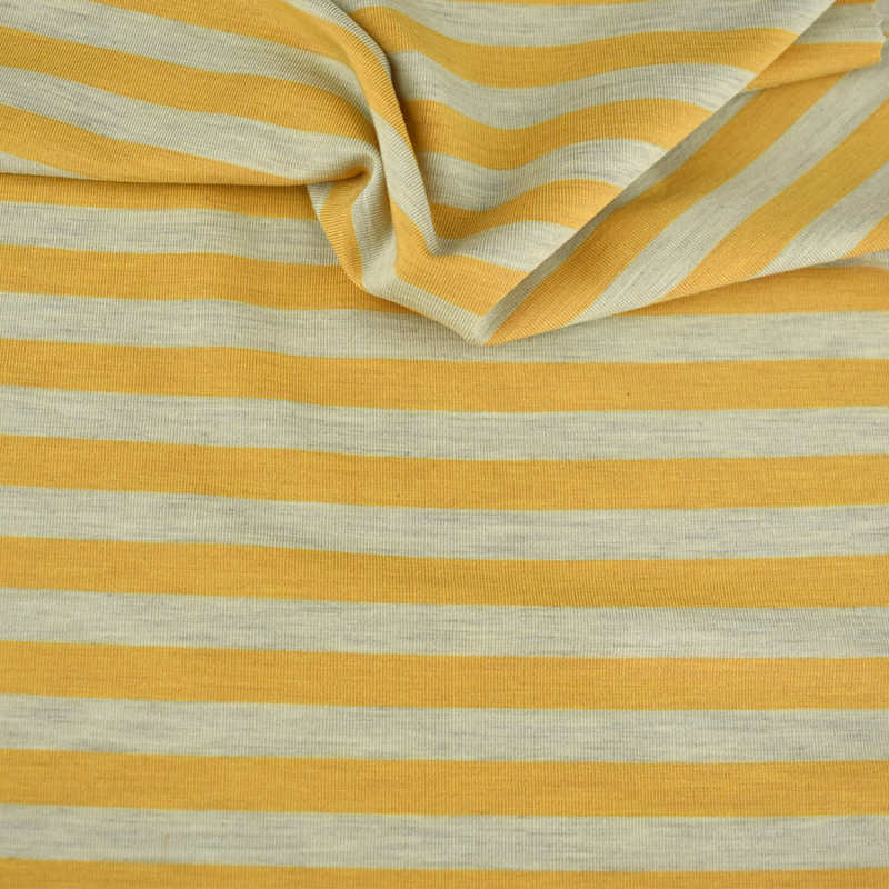Fashion pattern Recycled 95% polyester 5% spandex stripe yarn dyed jersey fabric for t-shirt 200gsm