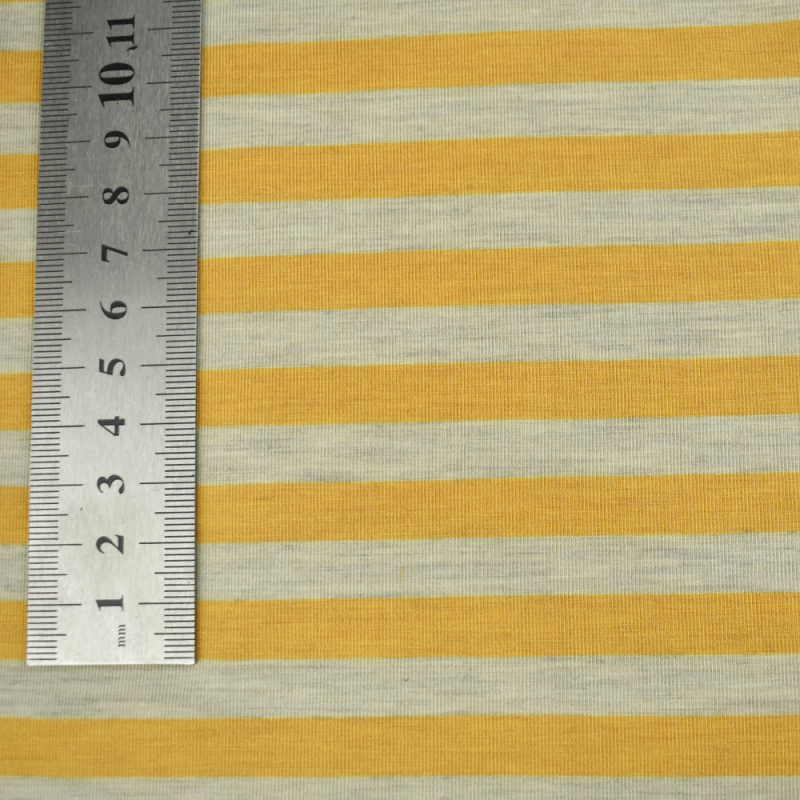 Fashion pattern Recycled 95% polyester 5% spandex stripe yarn dyed jersey fabric for t-shirt 200gsm