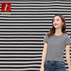 Single jersey stripe t shirt fabric 4-way stretch breathable recycled fabric