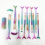Professional Transparent Diamonds Crystal Handle Private Label Makeup Brushes fish Makeup Brush Set