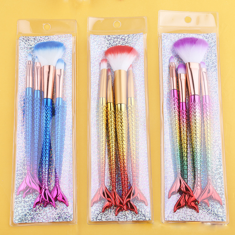Professional Transparent Diamonds Crystal Handle Private Label Makeup Brushes fish Makeup Brush Set