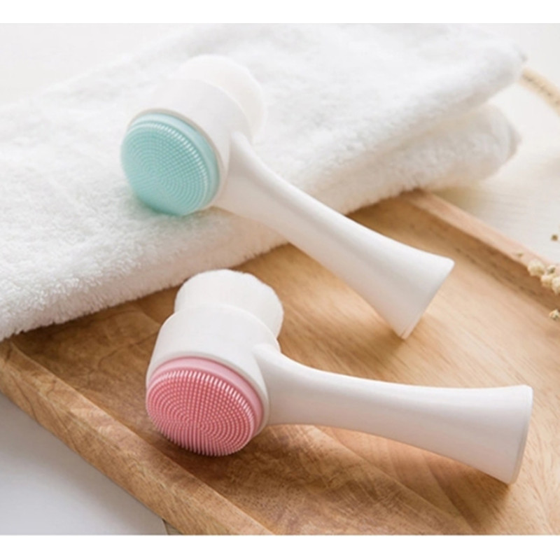 Factory 2 Sides Silicone Facial Cleansing Brush Face Cleaning Massage Tool