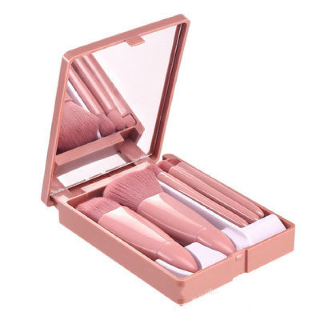 Wholesale 5 pcs custom Face Makeup Set High Quality Makeup Brush Mirror Set
