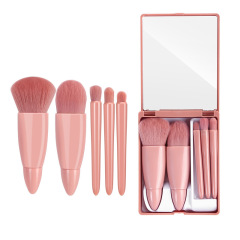 Wholesale 5 pcs custom Face Makeup Set High Quality Makeup Brush Mirror Set