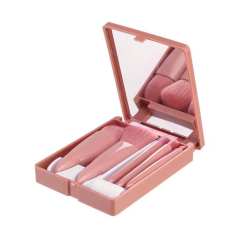 Wholesale 5 pcs custom Face Makeup Set High Quality Makeup Brush Mirror Set