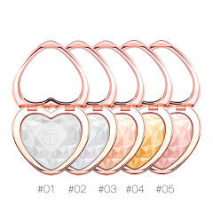 Powder High Pigmented 5 Colors Shimmer 3D Diamond Privel label Highlighter Makeup