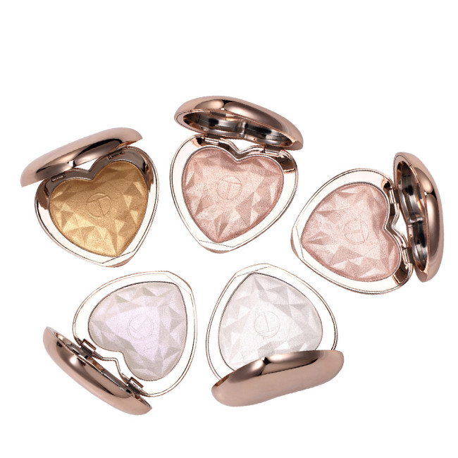 Powder High Pigmented 5 Colors Shimmer 3D Diamond Privel label Highlighter Makeup