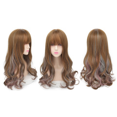 Long Wet And Wavy Human Hair Synthetic Lace Deep Curly Wigs