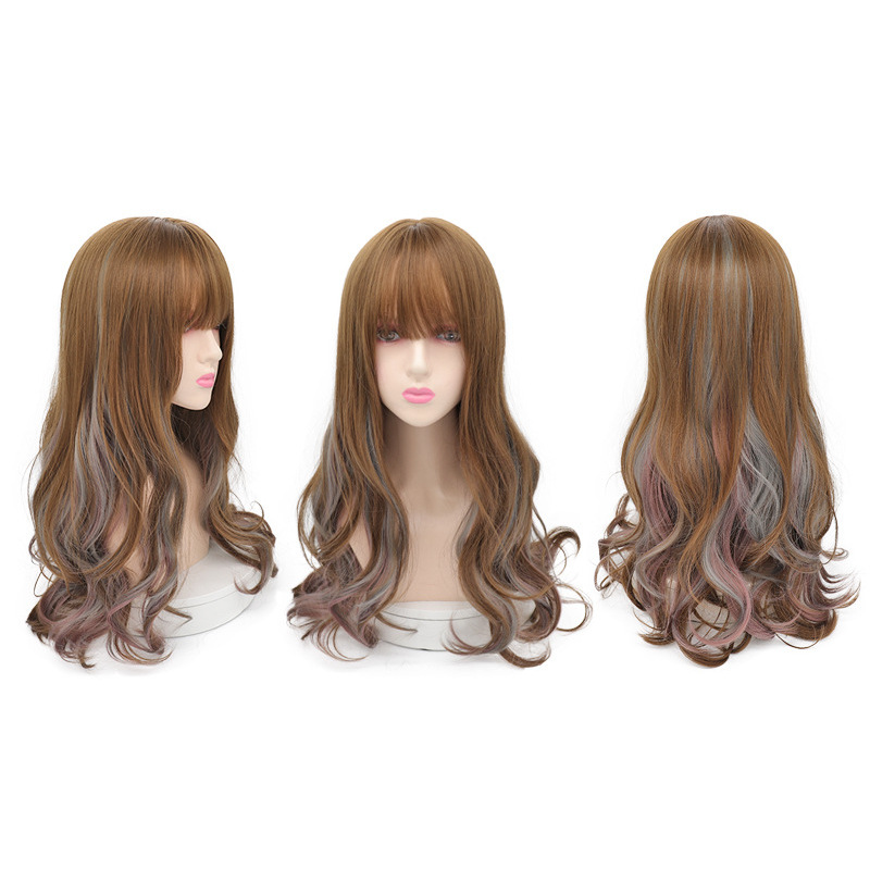 Long Wet And Wavy Human Hair Synthetic Lace Deep Curly Wigs