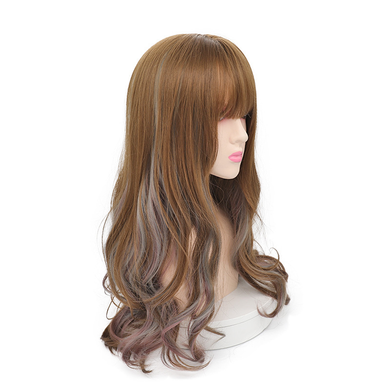 Long Wet And Wavy Human Hair Synthetic Lace Deep Curly Wigs