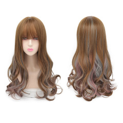 Long Wet And Wavy Human Hair Synthetic Lace Deep Curly Wigs