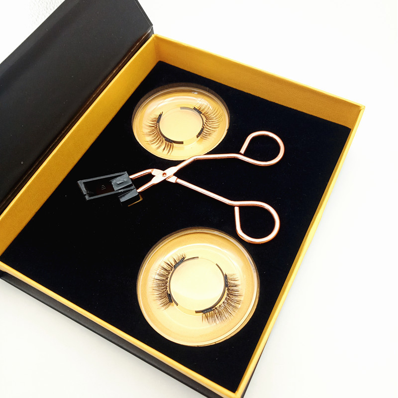 Custom eyelash Set customized boxes Eyelash curler Vegan glue free magnetic eyelashes