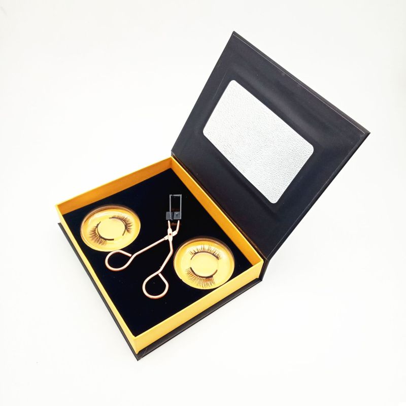 Custom eyelash Set customized boxes Eyelash curler Vegan glue free magnetic eyelashes
