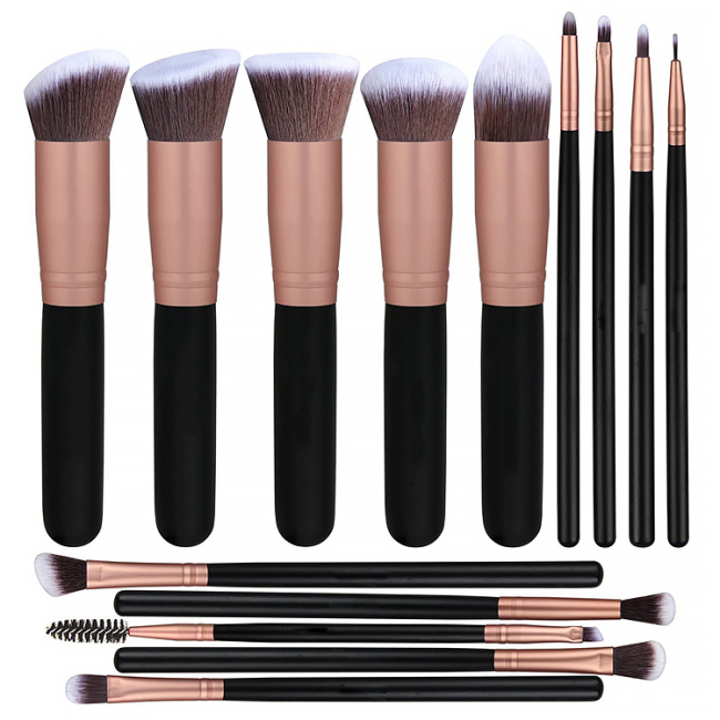Personalized Synthetic Fibre 14Pcs Custom Luxury Makeup Brush Set