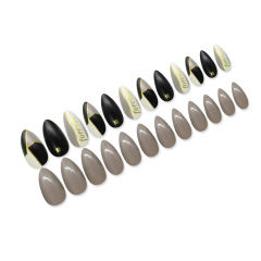 Wholesale False Nails 24 Pcs Long Stiletto Shape Design False Nails With Glue Stickers Full Cover Press On Nails