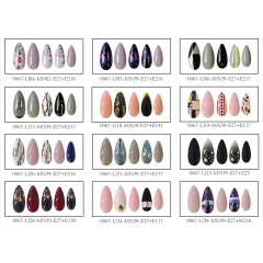 Wholesale False Nails 24 Pcs Long Stiletto Shape Design False Nails With Glue Stickers Full Cover Press On Nails