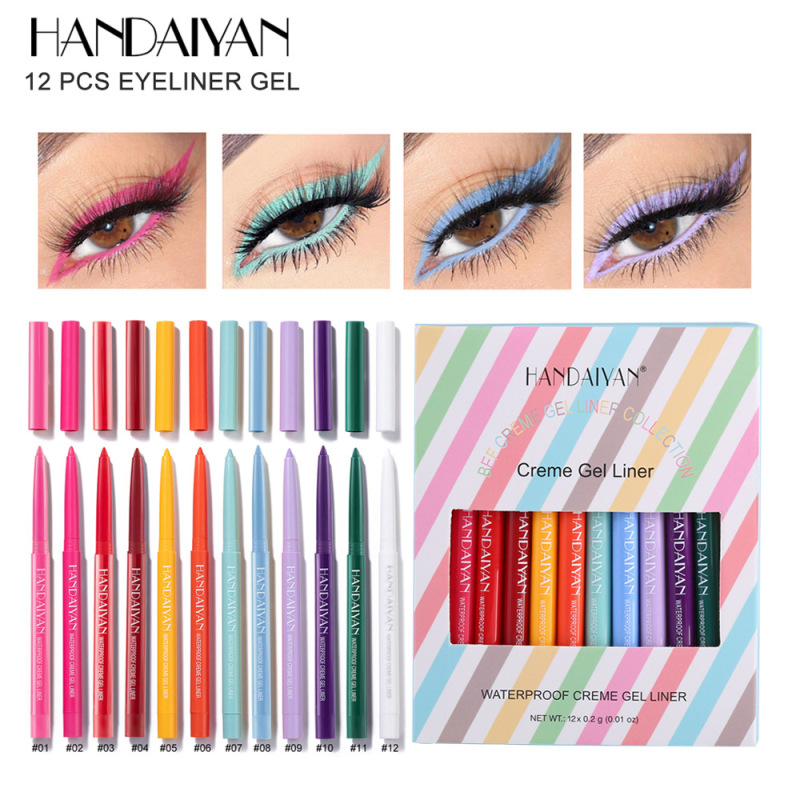 Hot selling  long lasting waterproof rotatable color eyeliner Gel
