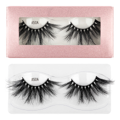Custom Wholesale Black Cotton Band Natural Mink Eyelashes
